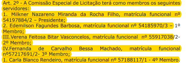 Comissão concurso PGE PA